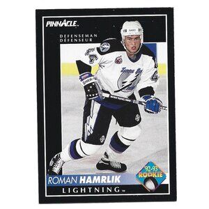 ’92-93 Pinnacle Roman Hamrlik Tampa Bay Lightning Rookie Hockey Card [h62]